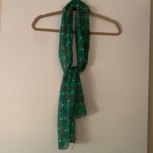 Christmas colors super light scarf. Cotton.